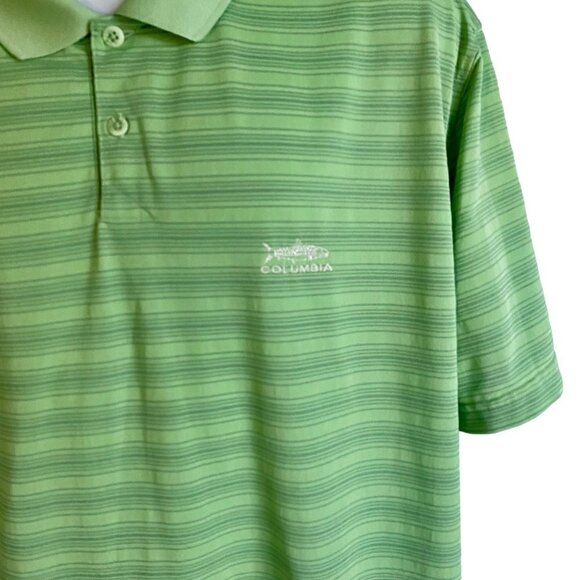 Columbia Green Polyester Polo with Back Vent Men's Size XXL - Picture 3 of 7